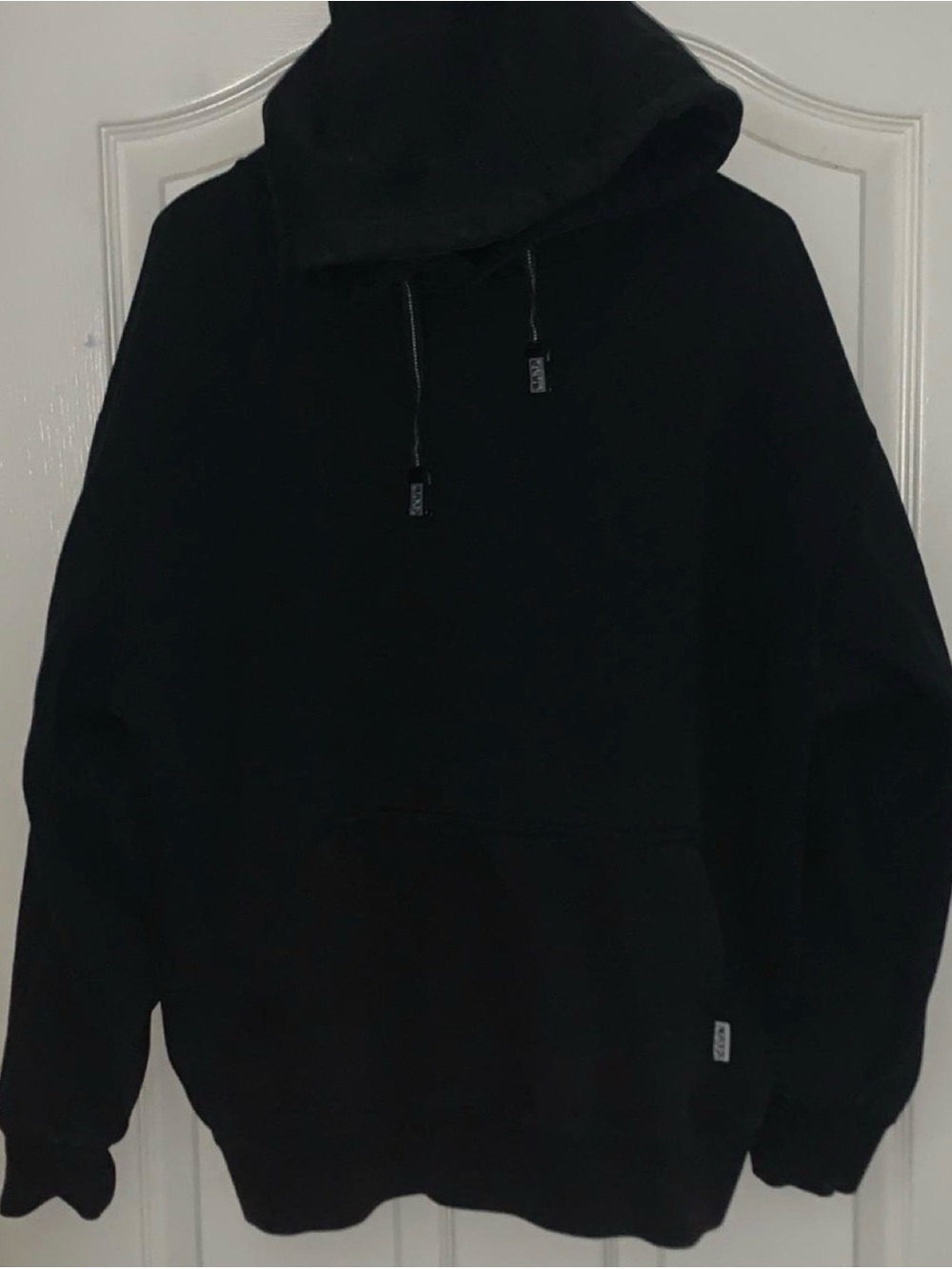 Pro Club Heavyweight Black Hoodie with Reflective Drawstrings